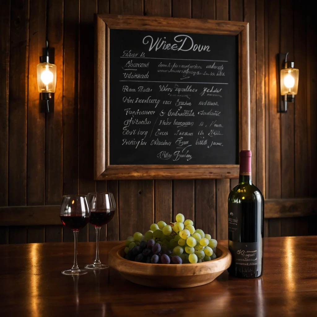 A glass of red and white wine placed on a polished wooden counter.